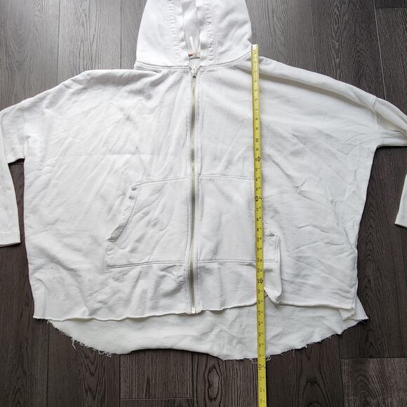 Free People White oversized Hoodie sz XL - Picture 5 of 7